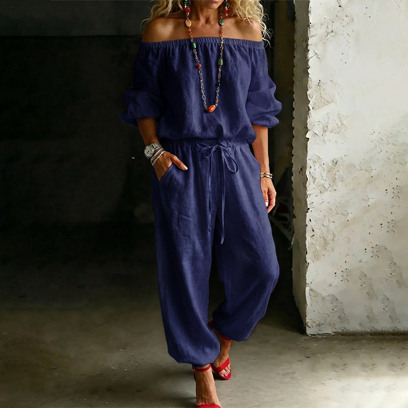👗🌸Women's Off Shoulder Jumpsuit – Effortless Chic With A Flattering Fit ✨