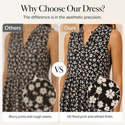 Women's Floral V-Neck Sleeveless Casual Dress