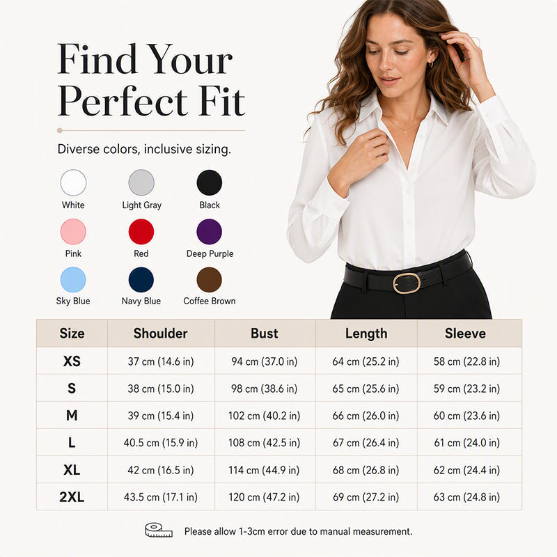 ✨ Silky Sheen, Elegant Everyday Drape | Women's Satin Button-Down Shirt
