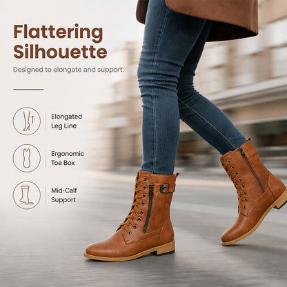 👢 Stable Steps, Easy Zip | Women's Round-Toe Chunky-Heel Ankle Boots