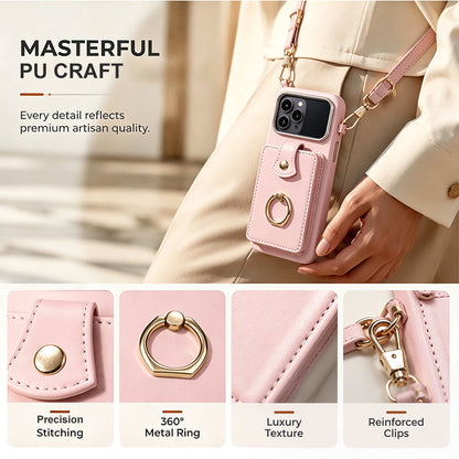 Magnetic Wallet Case with Ring Stand