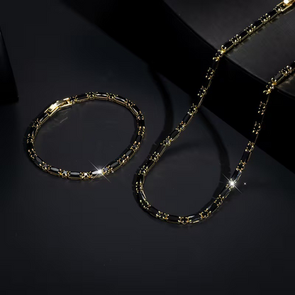 ⚡ Sparkling Jewelry Set for Men – Cubic Zircon Necklace & Bracelet Set