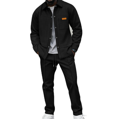 🧥 Texture Meets Utility | Men's 2-Piece Lounge Set with Functional Pockets