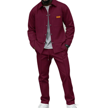 🧥 Texture Meets Utility | Men's 2-Piece Lounge Set with Functional Pockets