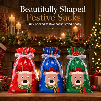 10 Pack Christmas Drawstring Candy Gift Bags