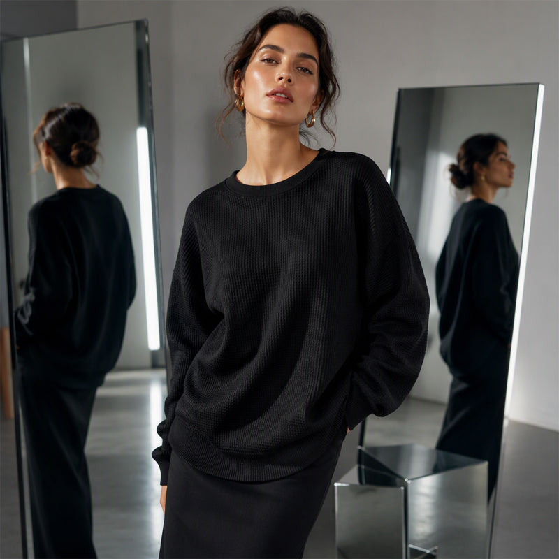 The Waffle-Knit Sweatshirt Made for Easy, Everyday Wear