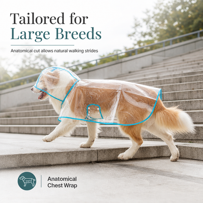 🌧️ Transparent Waterproof Dog Raincoat – XS to 8XL