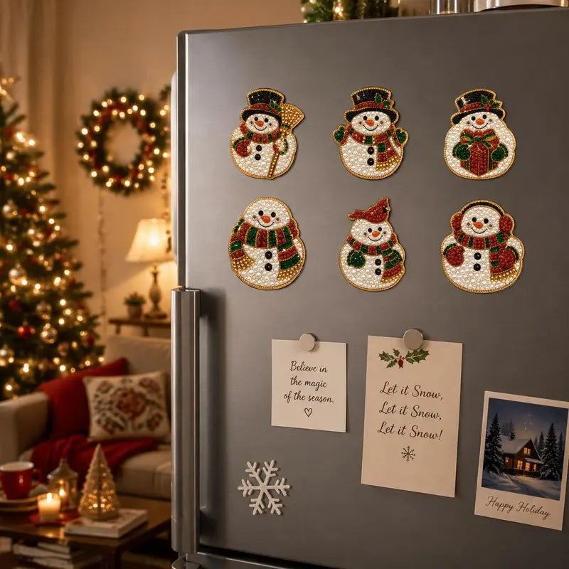 ✨ DIY Sparkling Magnetic Decoration Kit – Fun Holiday Craft for Fridge & Metal Surfaces