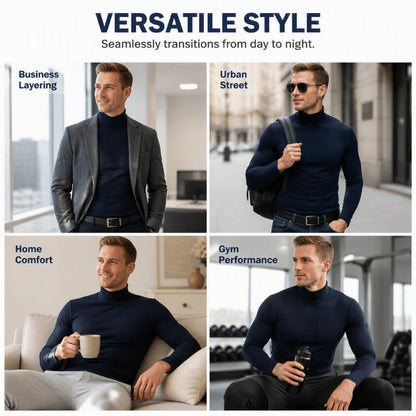 👕 Streamlined Silhouette, Comfortable Neck Coverage | Men's Slim Fit Mock Turtleneck Top